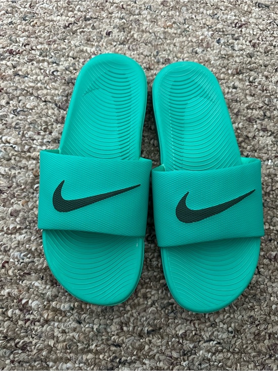 Nike Shoes - Nike Women’s Teal Slide Sandals with Black Swoosh